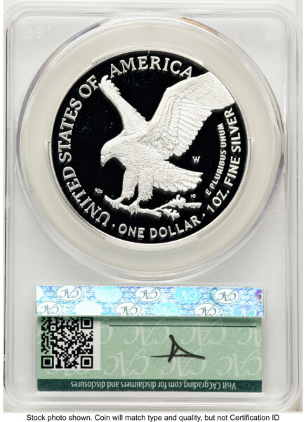 2025-W Proof Silver Eagle Privy Laser Engraved 1 oz Advanced Delivery Louis Palafoutas 70 CACG