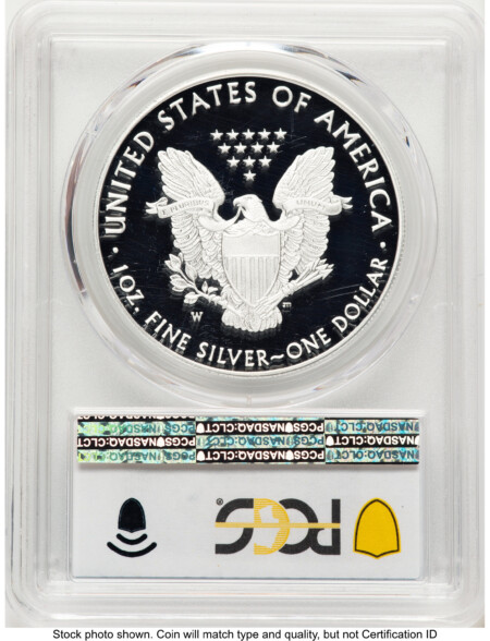 2020-W Proof Silver Eagle V75 Privy 1 oz Blue Gradient 70 PCGS