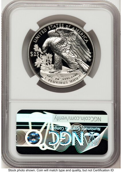 2024-W Palladium Eagle 1 oz, PR Red Book 70 NGC