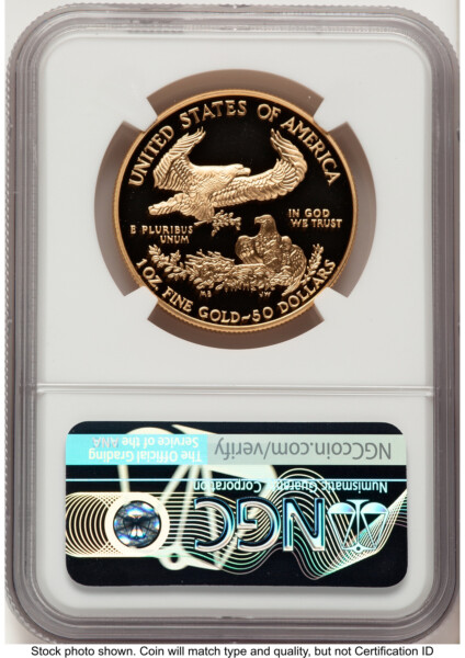 2002-W Proof Gold Eagle 1 oz John Mercanti 70 NGC
