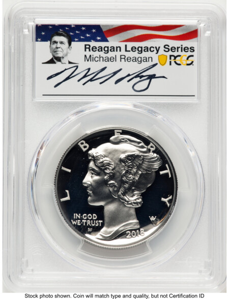 2018-W Palladium Eagle 1 oz, PR FS Reagan Legacy Series Michael Reagan Picture 70 PCGS