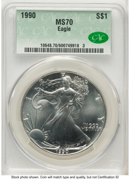 1990 Silver Eagle Non Designation 70 CACG