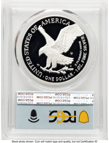2025-W Proof Silver Eagle Privy Laser Engraved 1 oz FDI Flag 70 PCGS