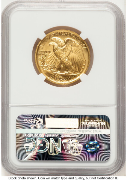 2016-W 50C Walking Liberty 100th Anniversary Gold Centennial  FR John Mercanti Blue 70 NGC