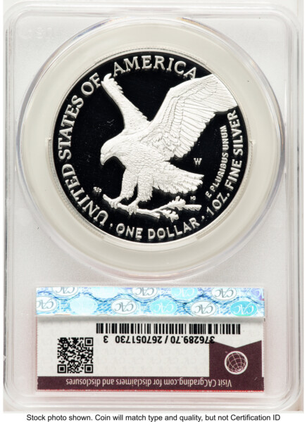 2025-W Proof Silver Eagle 1 oz Red Book 70 CACG