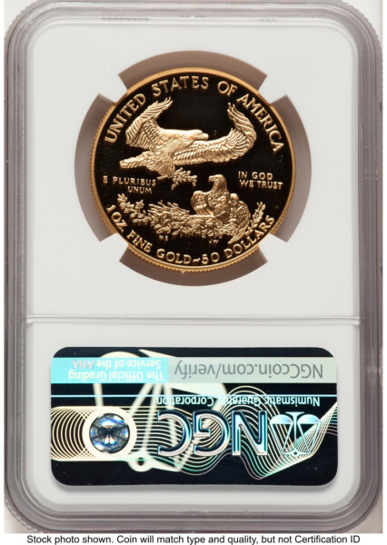 1998-W Proof Gold Eagle 1 oz John Mercanti 70 NGC