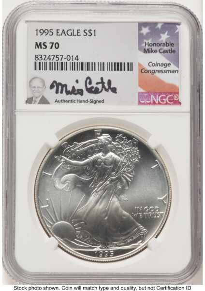 1995 Silver Eagle Mike Castle 70 NGC