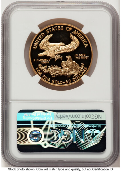2000-W Proof Gold Eagle 1 oz John Mercanti 70 NGC