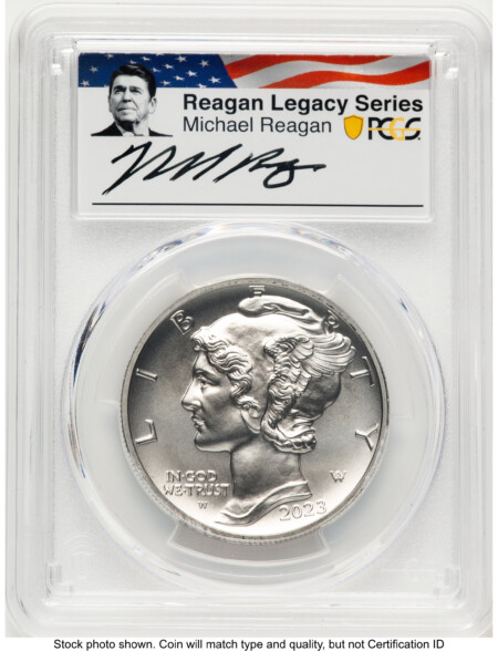 2023-W Palladium Eagle 1 oz Burnished  AR Reagan Legacy Series Michael Reagan Picture 70 PCGS