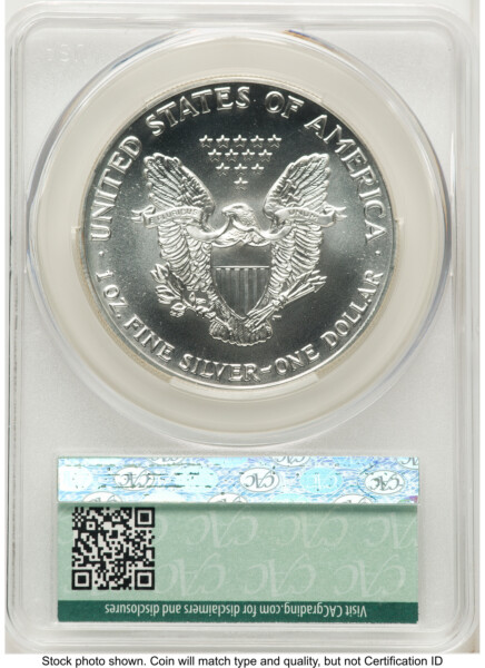 1992 Silver Eagle Non Designation 70 CACG