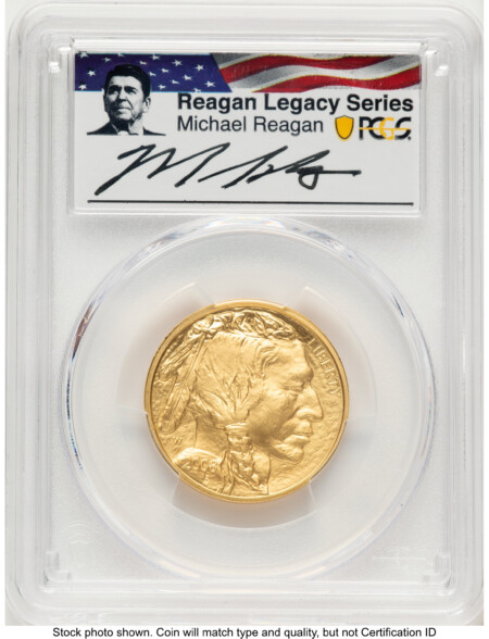 2008-W Burnished Gold Buffalo 1/2 oz Reagan Legacy Series Michael Reagan Picture 70 PCGS