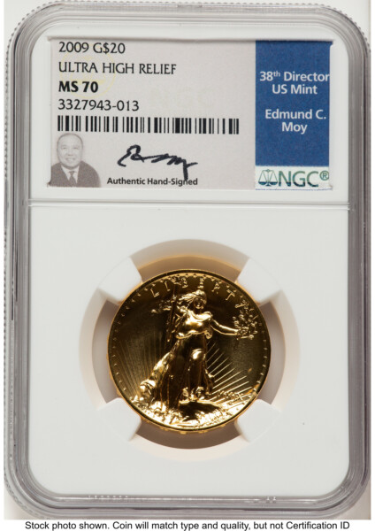 2009 G$20 Ultra High Relief Ed Moy 70 NGC