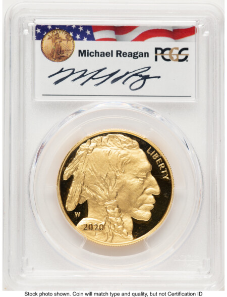 2020-W Proof Gold Buffalo 1 oz FDI Reagan Legacy Series Michael Reagan 70 PCGS