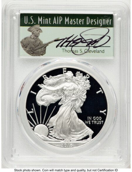 2016-W Proof Silver Eagle 1 oz WP Mint Hoard Thomas Cleveland Minuteman 70 PCGS