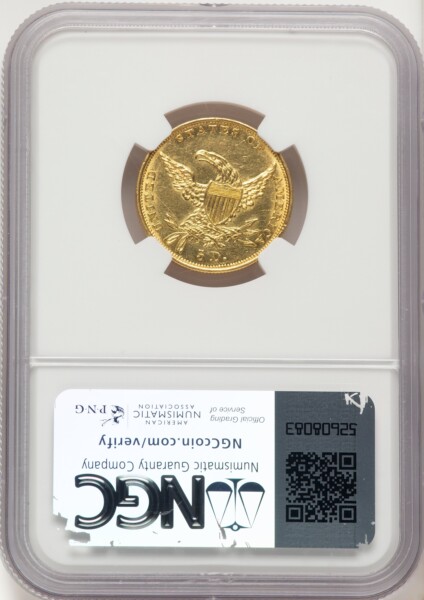 1834 $5 PLAIN 4, MS 61 NGC