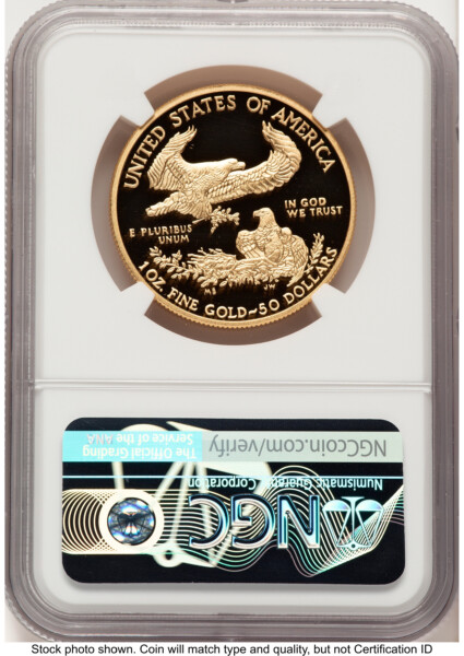 2012-W Proof Gold Eagle 1 oz John Mercanti 70 NGC