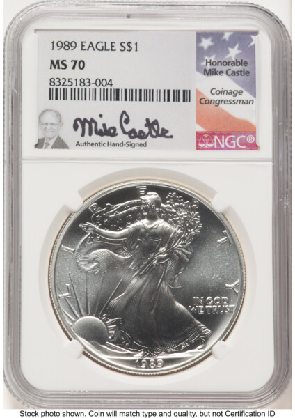 1989 Silver Eagle Mike Castle 70 NGC