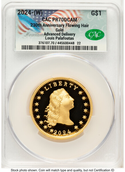 2024-(W) Gold 230th Anniversary Flowing Hair Medal Advanced Delivery Louis Palafoutas 70 CACG