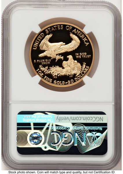 2019-W Proof Gold Eagle 1 oz John Mercanti 70 NGC