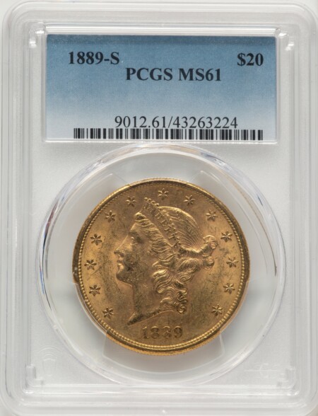 1889-S $20 Blue Gradient 61 PCGS