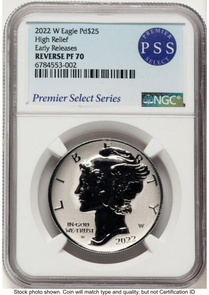 2022-W Palladium Eagle 1 oz, REV PR ER Premier Select Series 70 NGC
