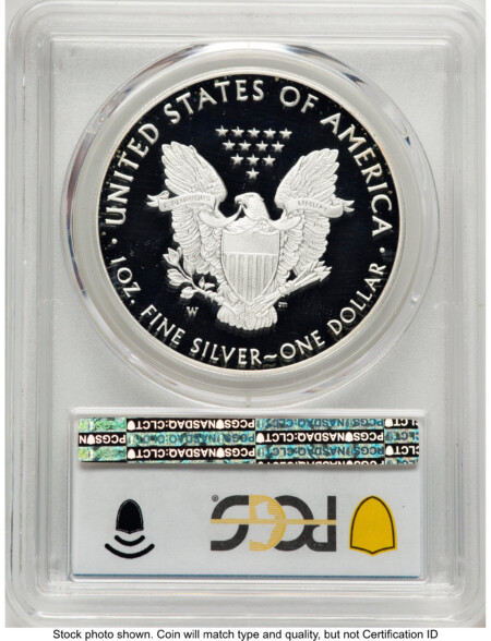 2020-W Proof Silver Eagle V75 Privy 1 oz FS Blue Gradient 70 PCGS