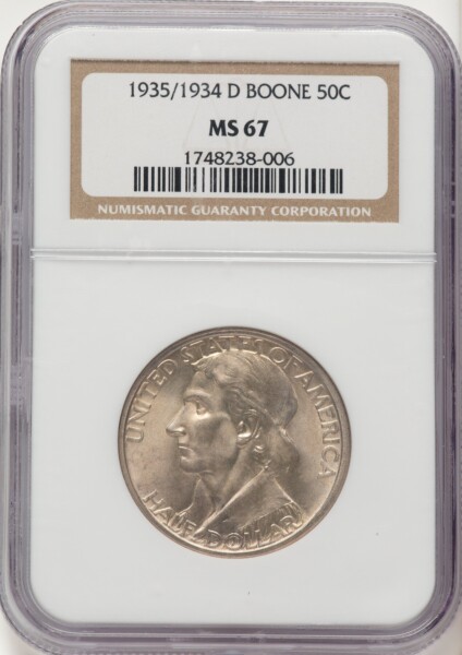 1935/34-D 50C Boone, MS 67 NGC