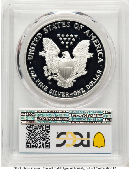 2004-W Proof Silver Eagle 1 oz Blue Gradient 70 PCGS