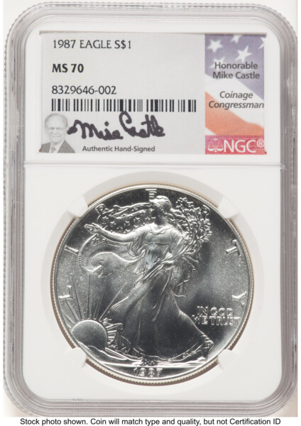 1987 Silver Eagle Mike Castle 70 NGC