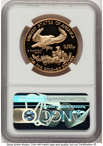 1997-W Proof Gold Eagle 1 oz John Mercanti 70 NGC