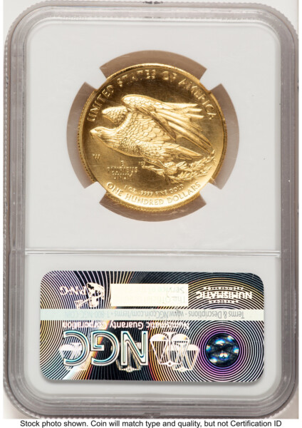 2015-W G$100 American Liberty High Relief Bunting Flag 70 NGC