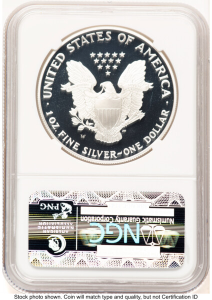 1995-W Proof Silver Eagle 1 oz Brown Label 70 NGC