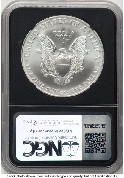 2001 Silver Eagle Anna Cabral Blk Core 70 NGC