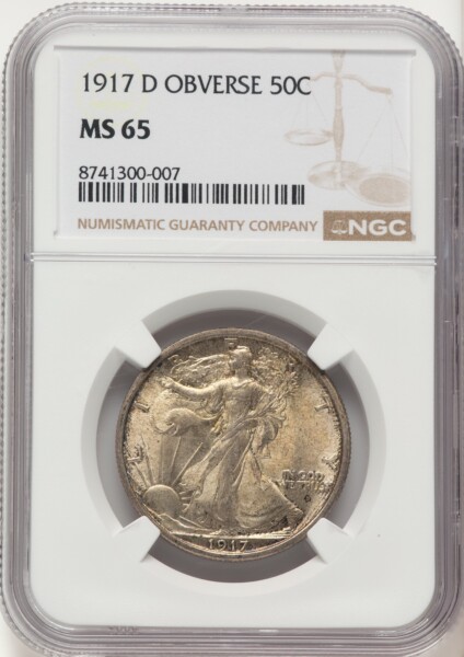 1917-D 50C OBVERSE 65 NGC