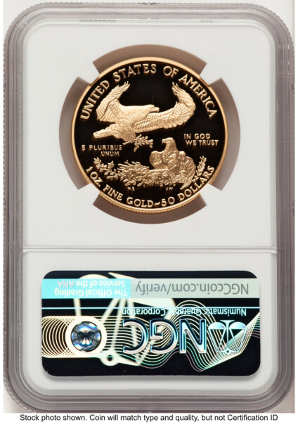 1999-W Proof Gold Eagle 1 oz John Mercanti 70 NGC