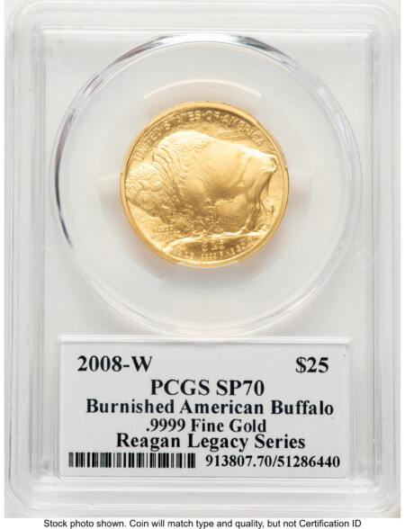 2008-W Burnished Gold Buffalo 1/2 oz Reagan Legacy Series Michael Reagan Picture 70 PCGS