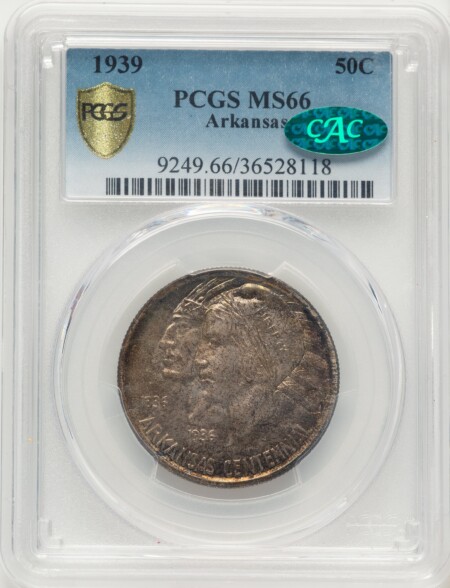 1939 50C Arkansas, MS CAC PCGS Secure 66 PCGS