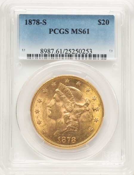 1878-S $20 Blue Gradient 61 PCGS