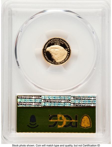 2021-W Type 2 Proof Gold Eagle 1/10 oz FDI Gold Foil 70 PCGS