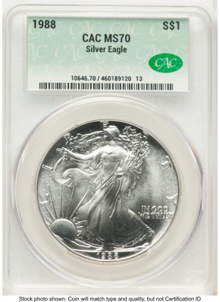 1988 Silver Eagle Non Designation 70 CACG