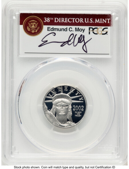 2002-W Proof Platinum Eagle 1/4 oz Ed Moy 70 PCGS