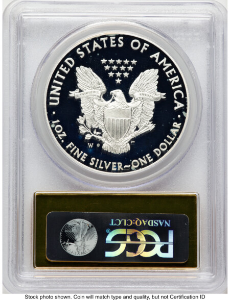 2014-W Proof Silver Eagle 1 oz FS Gold Foil 70 PCGS