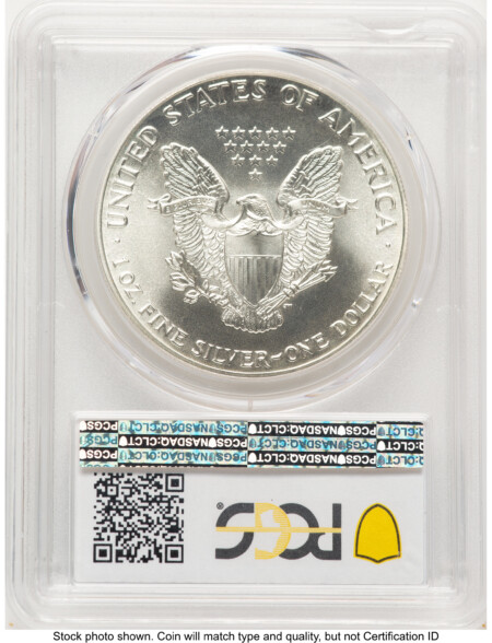1986 Silver Eagle Blue Gradient 70 PCGS
