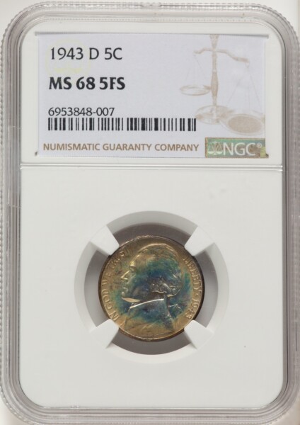 1943-D 5C, FS 68 NGC