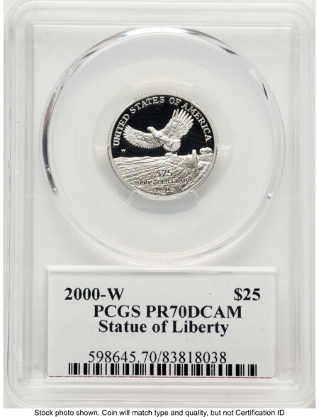 2000-W Proof Platinum Eagle 1/4 oz Ed Moy 70 PCGS