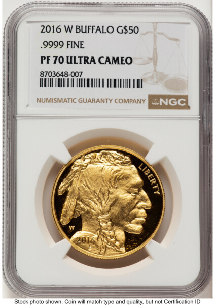 2016-W Proof Gold Buffalo 1 oz Brown Label 70 NGC