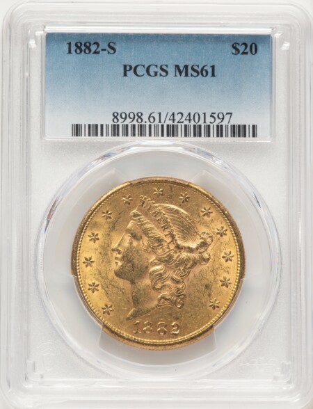 1882-S $20 Blue Gradient 61 PCGS