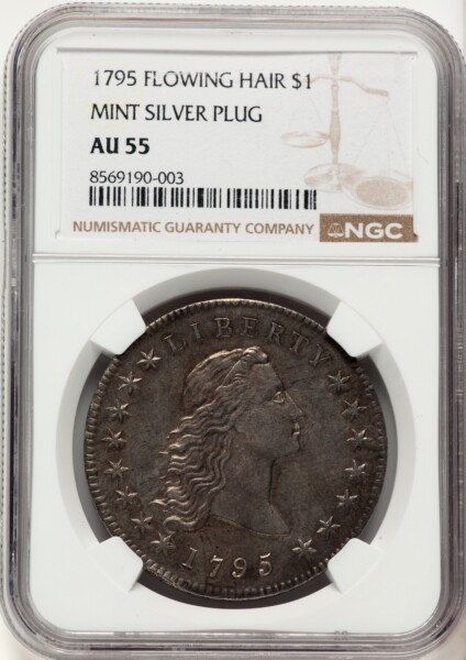 1795 S$1 Flowing Hair, Silver Plug 55 NGC