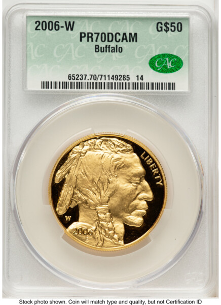 2006-W Proof Gold Buffalo 1 oz Non Designation 70 CACG