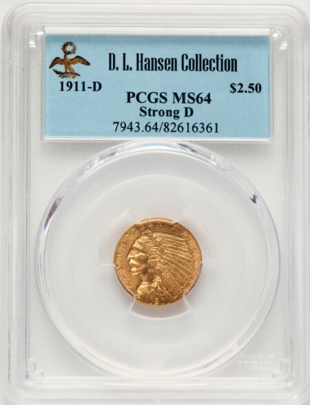 1911-D $2 1/2 64 PCGS